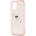 Kryt Karl Lagerfeld IML Choupette pro iPhone 12/12 Pro - růžová