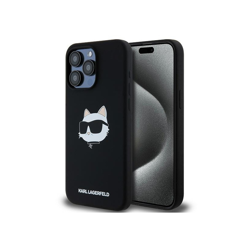 Pouzdro Karl Lagerfeld CHOUPETTE pro iPhone 15 Pro Max - černé