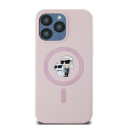 Pouzdro Karl Lagerfeld Silicone Karl&Choupette iPhone 15 Pro Max - rů