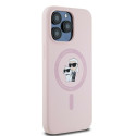 Pouzdro Karl Lagerfeld Silicone Karl&Choupette iPhone 15 Pro Max - rů