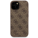 Sada Guess 4G Metal Logo pro iPhone 15 - hnědá