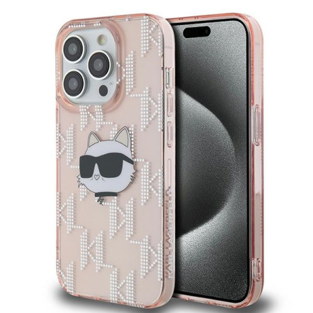 Kryt Karl Lagerfeld IML Choupette pro iPhone 13 Pro / 13 - růžový