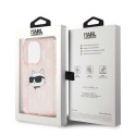 Kryt Karl Lagerfeld IML Choupette pro iPhone 15 Pro - růžová