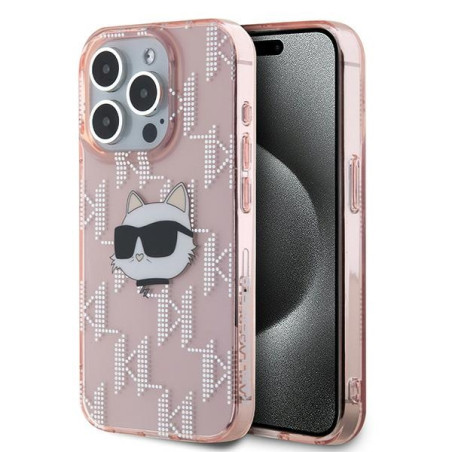 Kryt Karl Lagerfeld Choupette Head pro iPhone 15 Pro Max pink