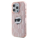 Kryt Karl Lagerfeld Choupette Head pro iPhone 15 Pro Max pink