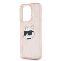 Kryt Karl Lagerfeld Choupette Head pro iPhone 15 Pro Max pink