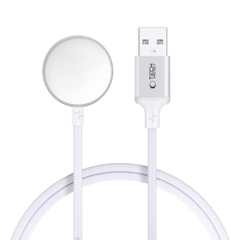 Magnetický nabíjecí kabel Tech-Protect MC02 UltraBoost pro Apple Watch (100 cm) – bílý