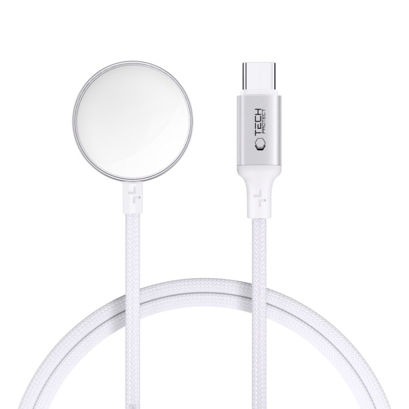 Magnetický nabíjecí kabel Tech-Protect MC02 UltraBoost Type-C pro Apple Watch (100 cm) – bílý