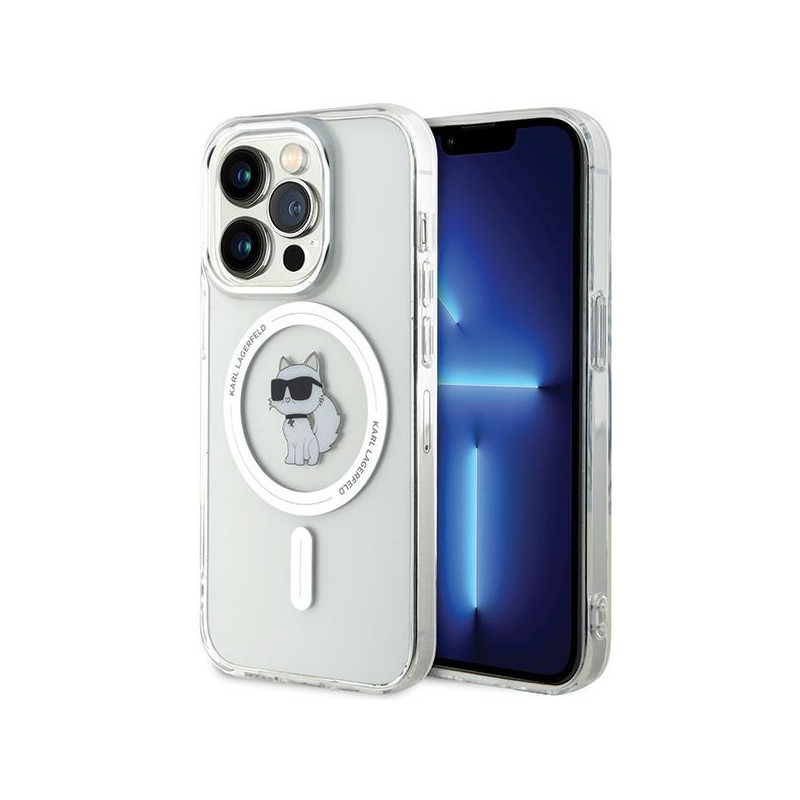 Kryt Karl Lagerfeld CHOUPETTE MagSafe pro iPhone 14 Pro - transparentní