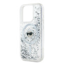 Kryt Karl Lagerfeld LIQUID GLITTER Karl Head iPhone 15 Pro - transpare
