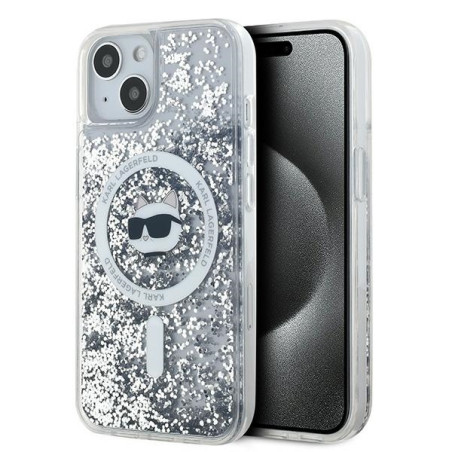 Kryt Karl Lagerfeld CHOUPETTE Liquid Glitter MagSafe pro iPhone 15 Plu