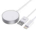 Magnetický nabíjecí kabel Tech-Protect UltraBoost 2v1 (Apple Watch + Lightning) 150 cm – bílý