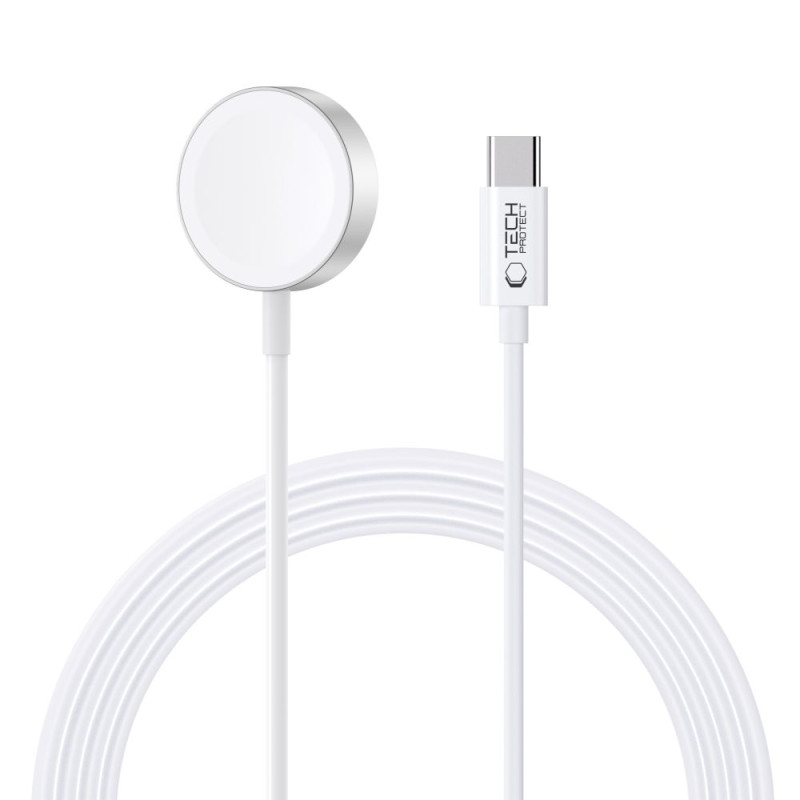 Magnetický nabíjecí kabel Tech-Protect UltraBoost Type-C 120 cm pro Apple Watch – bílý