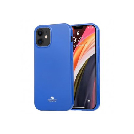 MERCURY Pearl Jelly Case silikonový kryt pro iPhone 12/12 Pro, modrá perleť