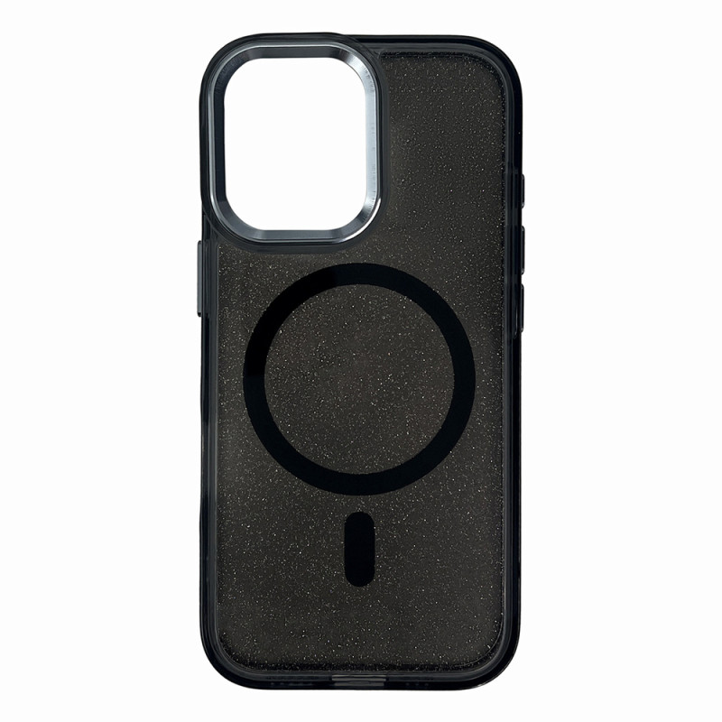 Kryt Hurtel GLITTER CASE MagSafe pro iPhone 16 Plus - černý s glitry