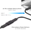 MICROCONNECT Adaptér USB-C 3.1 female-female (samice-samice),  PD až 100W, černý