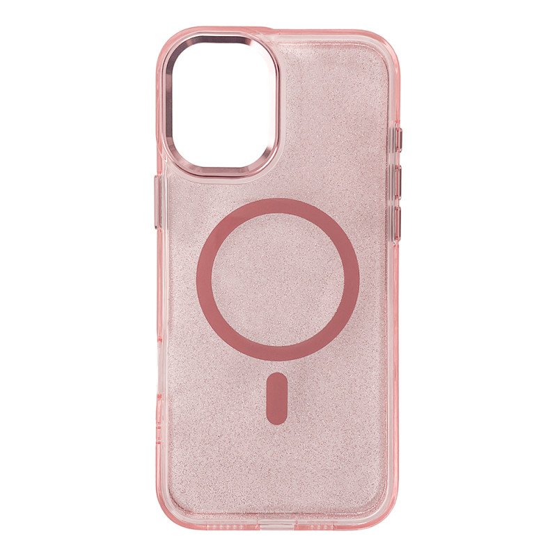Kryt Hurtel GLITTER CASE Magsafe pro iPhone 16 - růžový s třpytkami