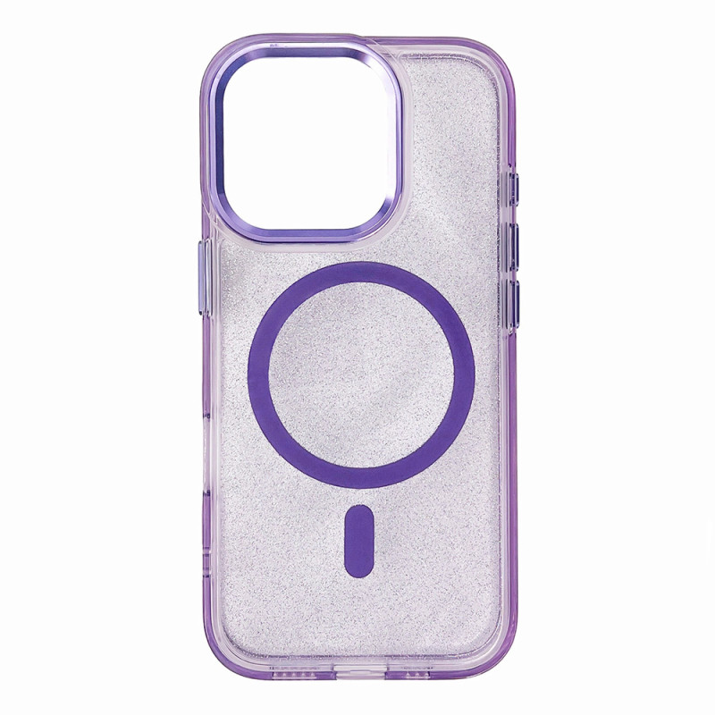 Kryt Hurtel GLITTER CASE Magsafe pro iPhone 16 - fialový s glitterem