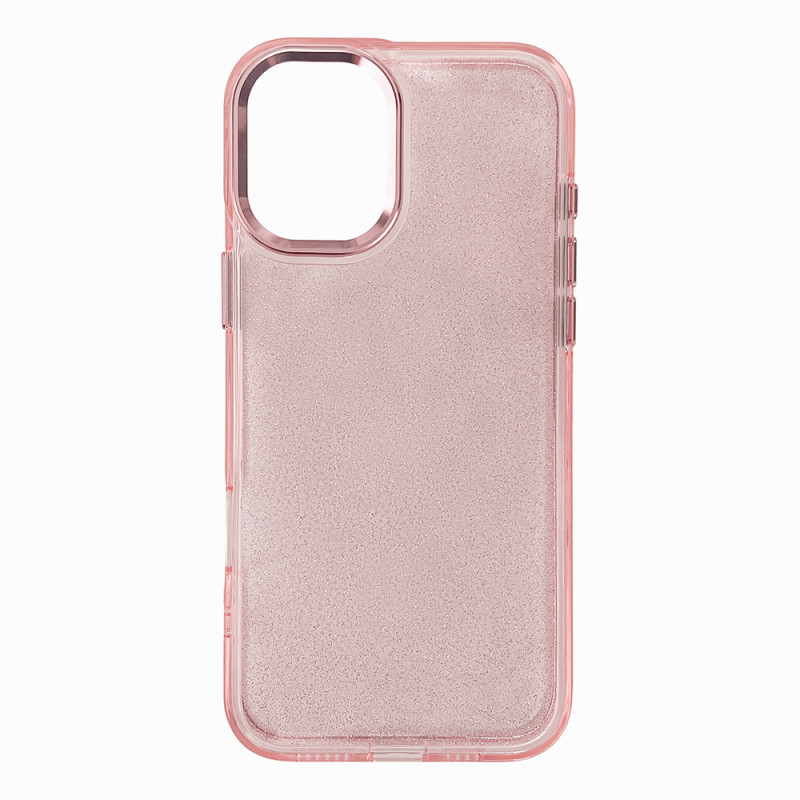 Kryt Hurtel GLITTER CASE pro iPhone 16 - růžová s glitter efektem