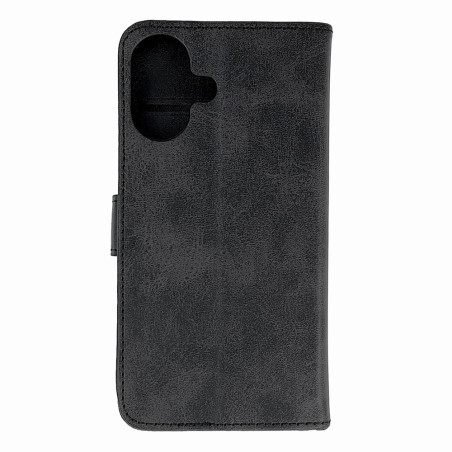 Pouzdro Hurtel LEATHER BOOK CASE iPhone 16 - černá
