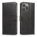 Pouzdro Hurtel LEATHER BOOK CASE iPhone 16 - černá