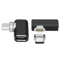 MICROCONNECT Magnetický úhlový adaptér USB-C 3.1 male-female (samec-samice), PD až 100W, černý