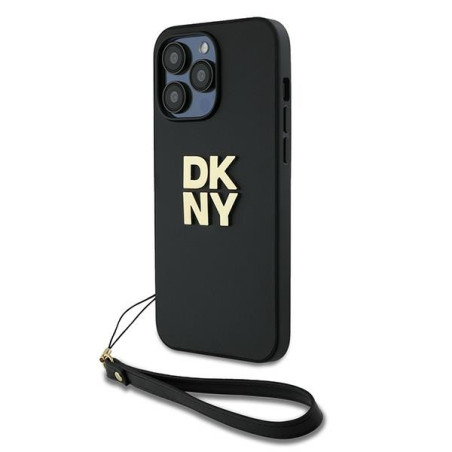 Kryt DKNY WRIST STRAP STOCK LOGO pro iPhone 14 Pro - black