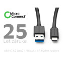 MICROCONNECT Odolný datový a nabíjecí kabel USB/USB-C 3.2, 0,25m, černý