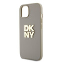 Kryt DKNY WRIST STRAP STOCK LOGO iPhone 15 Plus béžový