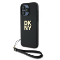 Kryt DKNY WRIST STRAP STOCK LOGO iPhone 15 Pro Max - černý