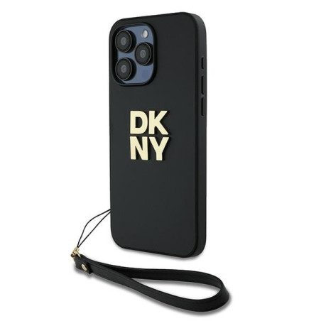 Kryt DKNY WRIST STRAP STOCK LOGO iPhone 15 Pro Max - černý