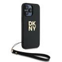 Kryt DKNY WRIST STRAP STOCK LOGO iPhone 15 Pro Max - černý