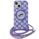 Kryt Karl Lagerfeld IML Crossbody pro iPhone 15/14/13 - fialová