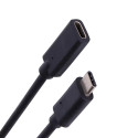 MICROCONNECT Prodlužovací kabel (samec-samice) USB-C 3.1, PD až 60W, 1,5m, černý