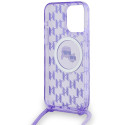 Karl Lagerfeld crossbody pouzdro pro iPhone 15 Pro Max - fialová