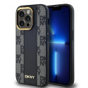 Kryt DKNY MagSafe Leather Checkered pro iPhone 13 Pro Max - černý