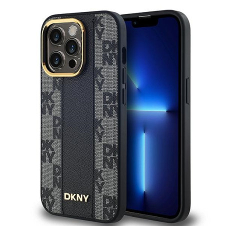 Kryt DKNY Leather Checkered Mono pro iPhone 14 Pro Max