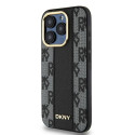DKNY kožené pouzdro MagSafe pro iPhone 15 Pro – černé