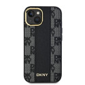 Kryt DKNY Leather Checkered pro iPhone 15/14/13 černý