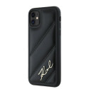 Pouzdro Karl Lagerfeld DIAGONAL QUILTED SCRIPT iPhone 11/ XR - black