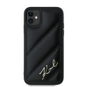 Pouzdro Karl Lagerfeld DIAGONAL QUILTED SCRIPT iPhone 11/ XR - black