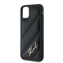 Pouzdro Karl Lagerfeld DIAGONAL QUILTED SCRIPT iPhone 11/ XR - black