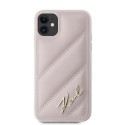 Pouzdro Karl Lagerfeld Diagonal Quilted Script iPhone 11 / XR - pink