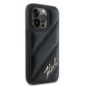 Kryt Karl Lagerfeld Diagonal Quilted Script iPhone 13 Pro Max - black