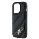 Kryt Karl Lagerfeld Diagonal Quilted Script iPhone 13 Pro Max - black