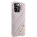 Pouzdro Karl Lagerfeld DIAGONAL QUILTED SCRIPT pro iPhone 14 Pro - rů