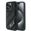 Pouzdro Karl Lagerfeld Diagonal Quilted Script pro iPhone - černé