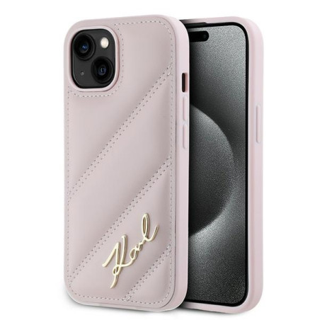 Pouzdro Karl Lagerfeld DIAGONAL QUILTED SCRIPT pro iPhone 13/14/15 - r