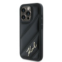Kryt Karl Lagerfeld DIAGONAL QUILTED SCRIPT iPhone 15 Pro - černý