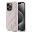 Pouzdro Karl Lagerfeld DIAGONAL QUILTED SCRIPT iPhone 15 Pro - růžov